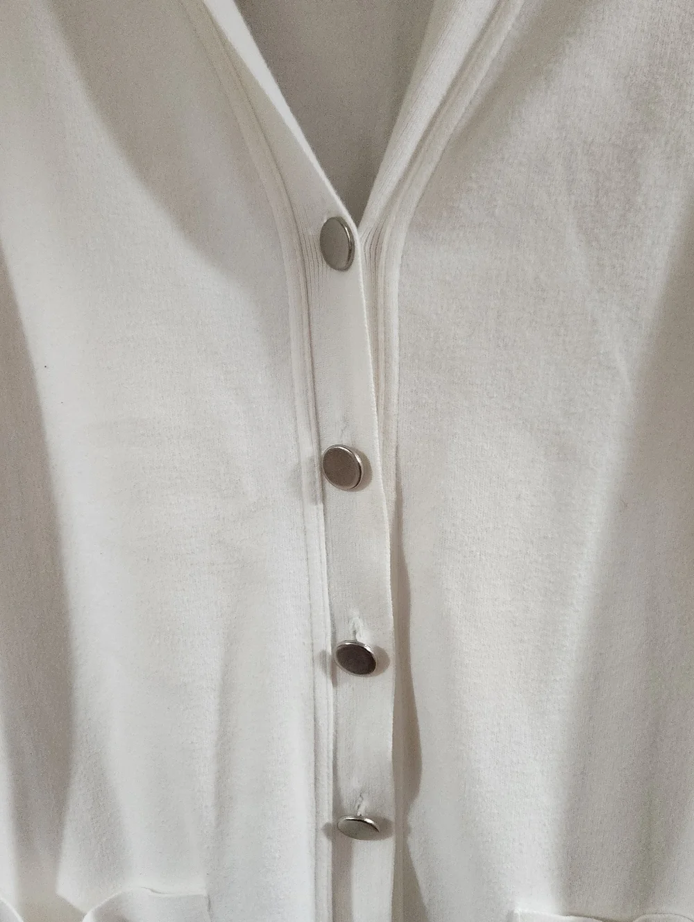 Lizsport Vintage Cardigan Minimalist White Size L - Picture 3 of 4
